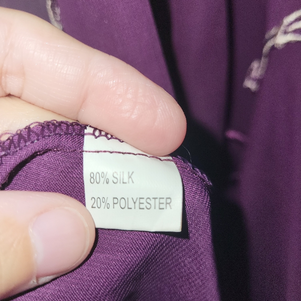 (M)🆕️🔥Purple Embroidered Silk Sheer Robe🔥 - Picture 4 of 6